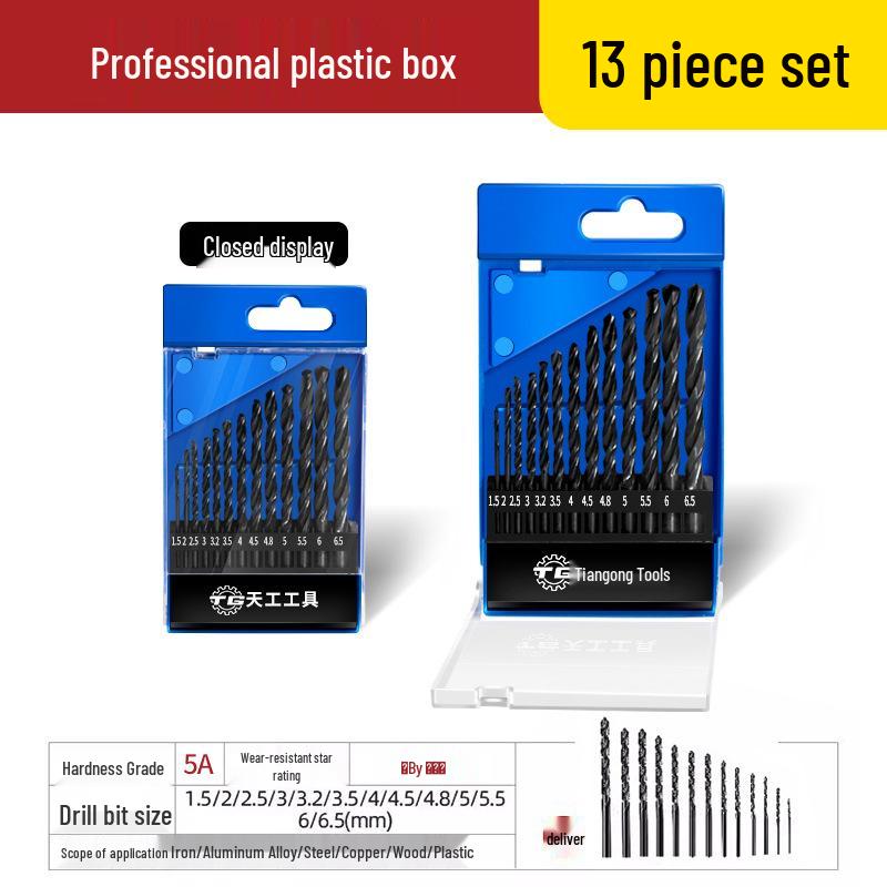 Tiangong Cobalt Twist Drill Bit Set for Stainless Steel, Mold Steel, and Cast Iron Drilling