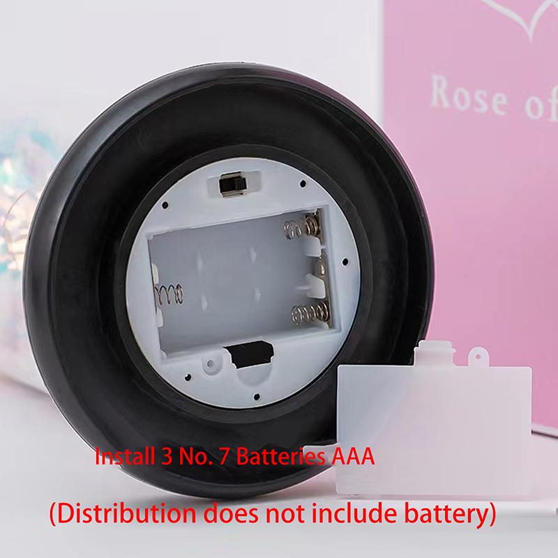 1 Set Light Up Wedding Galaxy Rose Decor Artificial Flowers Led Red Rose Valentine'S Day Gift Rose In Acrylic Cover Stand