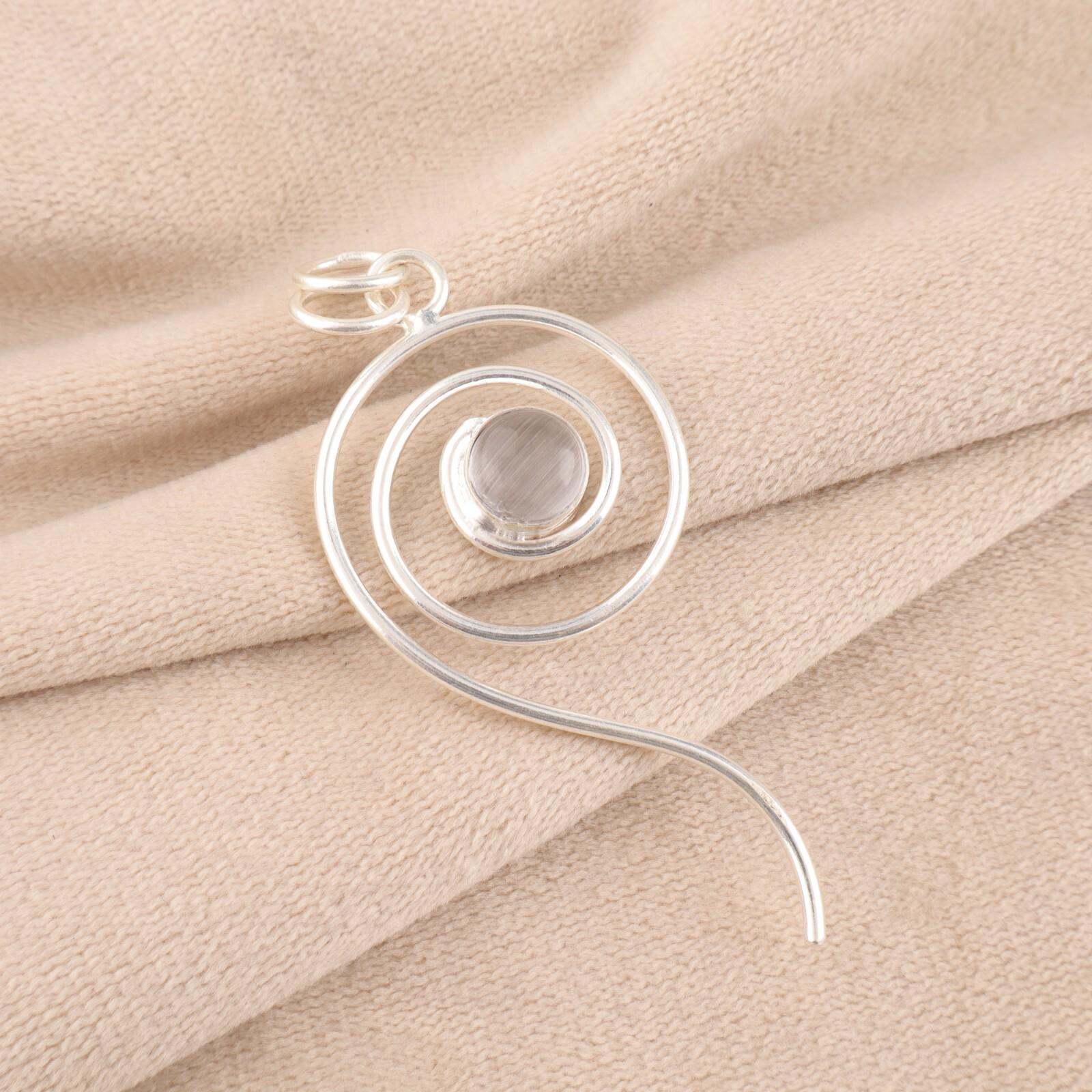 

Натуральный Селенит Драгоценный Камень 925 Проба Серебро Ювелирные Изделия Ручной Работы Белый Камень Подвеска PP-42-46