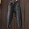 2025 nye ensfargede bomullsfløyel fortykkede Harlan-bukser dame løse varme elastisk midje fritidsbukser