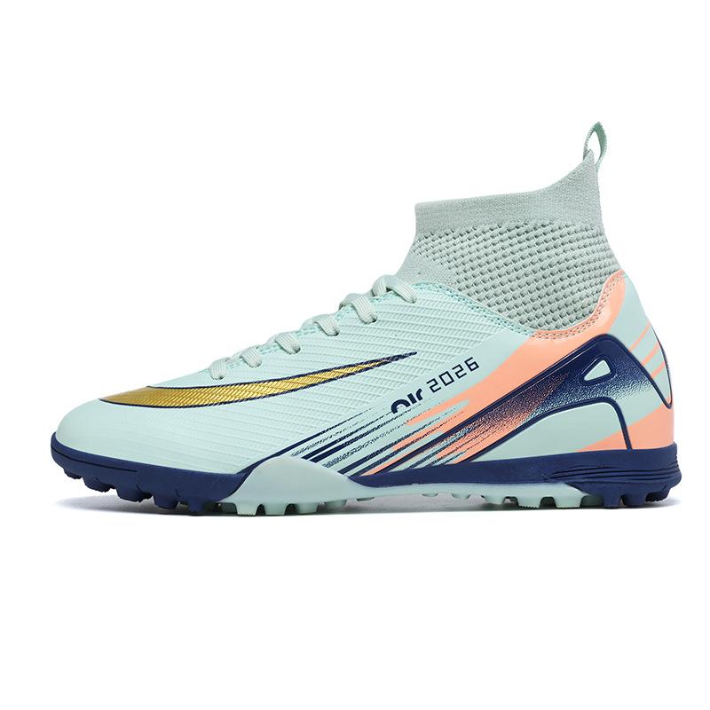 High-Top Football Shoes Tf Broken Nails Artificial Turf Ag Nails Leather Feet Boys And Girls Children And Adolescents Students Training Shoes