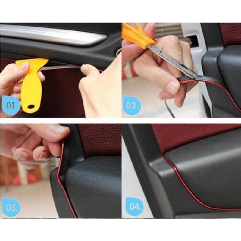 5M Car Diy Interior Decor Door Sticker Moulding Styling Strip Trim Line