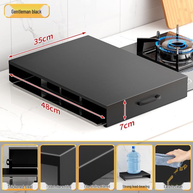 Gas Stove Shield & Countertop Organizer with Pot Base Stand & Induction Cooker Baffle