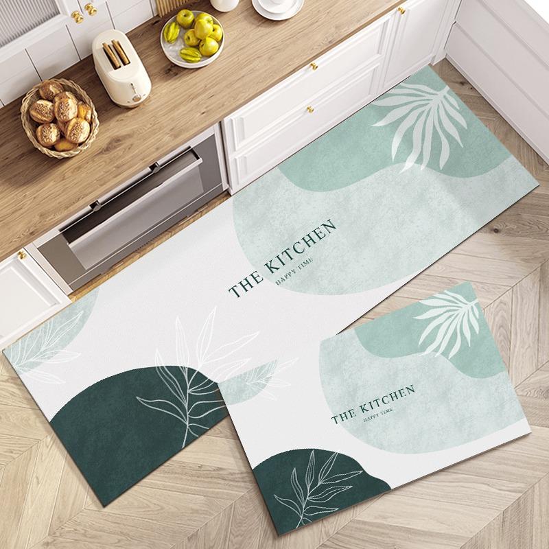 Kitchen Carpet PVC Leather Anti-slip Floor Mat Waterproof Oil-proof Foot Mats Long Strip Home Decoration Rug Alfombra De Cocina