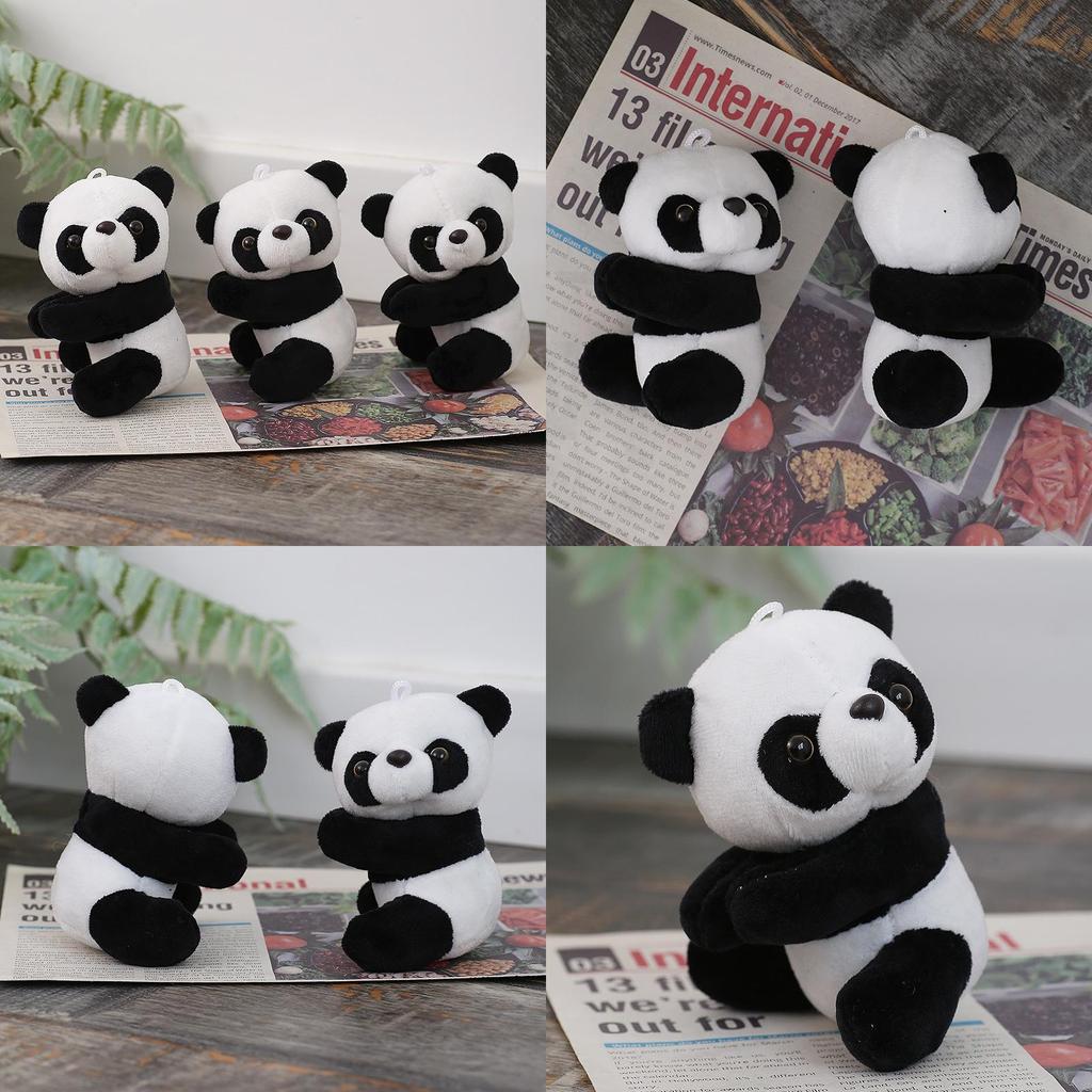 Small Plush Panda Toy With Short Plush Fabric For Childrens Gift And Play