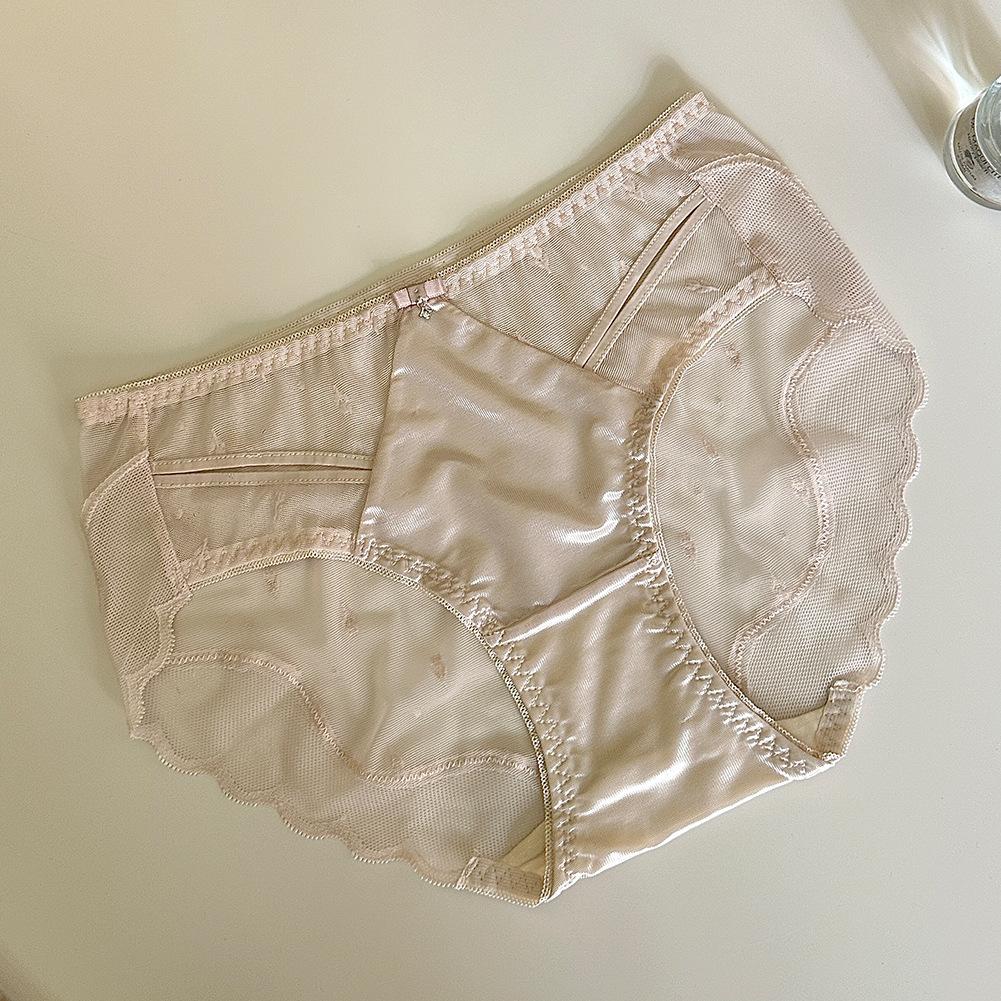 Women's Antibacterial Splicing Hollow Heart Sexy Pure Lust Mesh Lace Panties