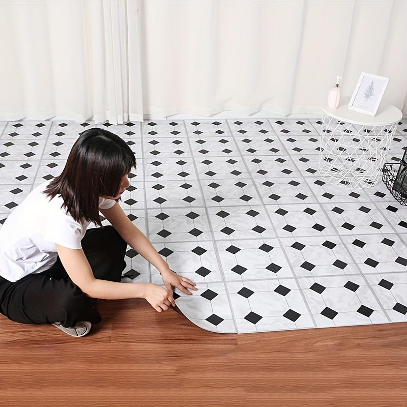 1 Stück 3D Bodenfliesen Aufkleber Wasserdichte Wandaufkleber Pegatinas De Pared Abziehen und Aufkleben Fliese Badezimmer Küche Spritzschutz Aufkleber