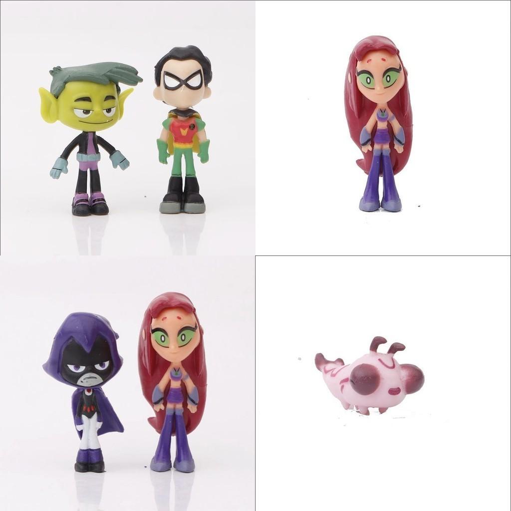 Vibrant Teen Titans Go Anime Figures With Robin Raven Beast Boy Starfire