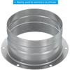 PATIKIL 4 Inch Duct Connector Flange, Metal Straight Pipe Exhaust Hose Flange for Heating Cooling Ventilation HVAC System