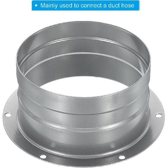 PATIKIL 4 Inch Duct Connector Flange, Metal Straight Pipe Exhaust Hose Flange for Heating Cooling Ventilation HVAC System