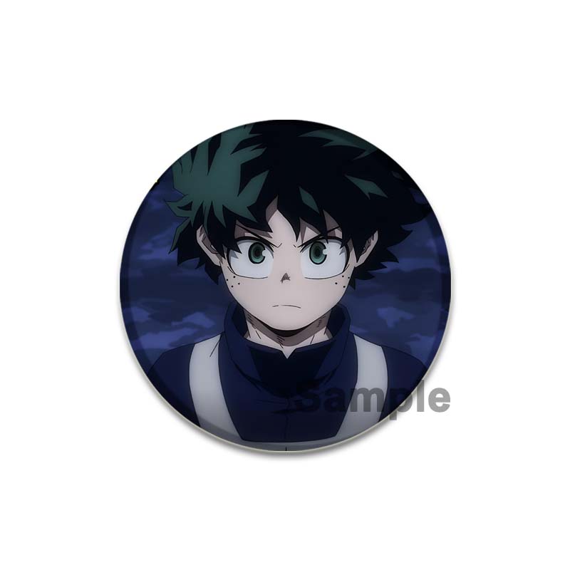 32/44/58mm Anime Figure Izuku Midoriya Round Brooch Clothing Lapel Pin Souvenir Soft Button Pins My Hero Academia Badge