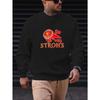 Herren Stroh's Bier Logo Grafik Rundhals-Sweatshirt - Dunkelblau Pullover Mit "Go With Stroh's" Aufdruck.