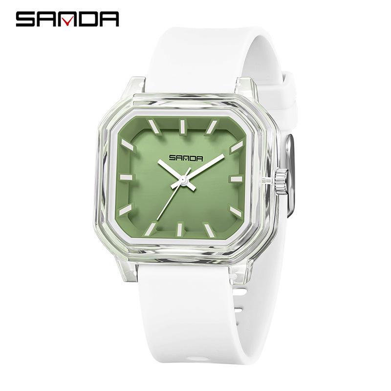 Sanda Colorful Minimalist Student Quartz Watch with 3D Scale and Waterproof Design