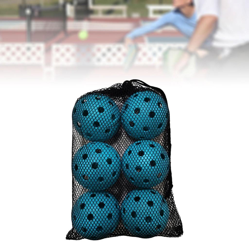 6x Pickleball Balls Outdoor Courts High Visibility Colors 40 Holes Pickle Balls Tournament Play Sporting Goods