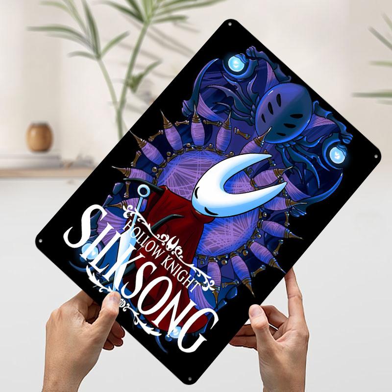 

Hollow Knight Silksong Game Art Tin Plaque Poster Customized Wall Art Retro Vintage Metal Signs for Man Cave Office Decor Room 7.9x11.8In(20x30cm)