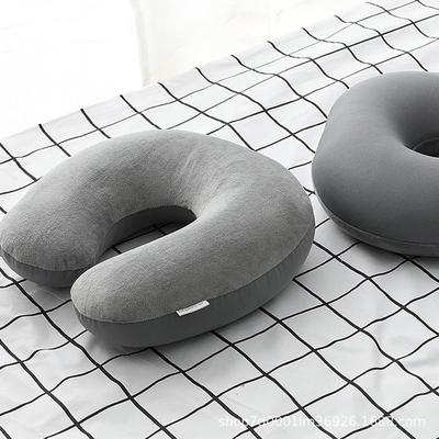 U-Shaped Solid Color Foam Travel Neck Pillow with Logo Printing Option for Airplane and Office Nap Support
