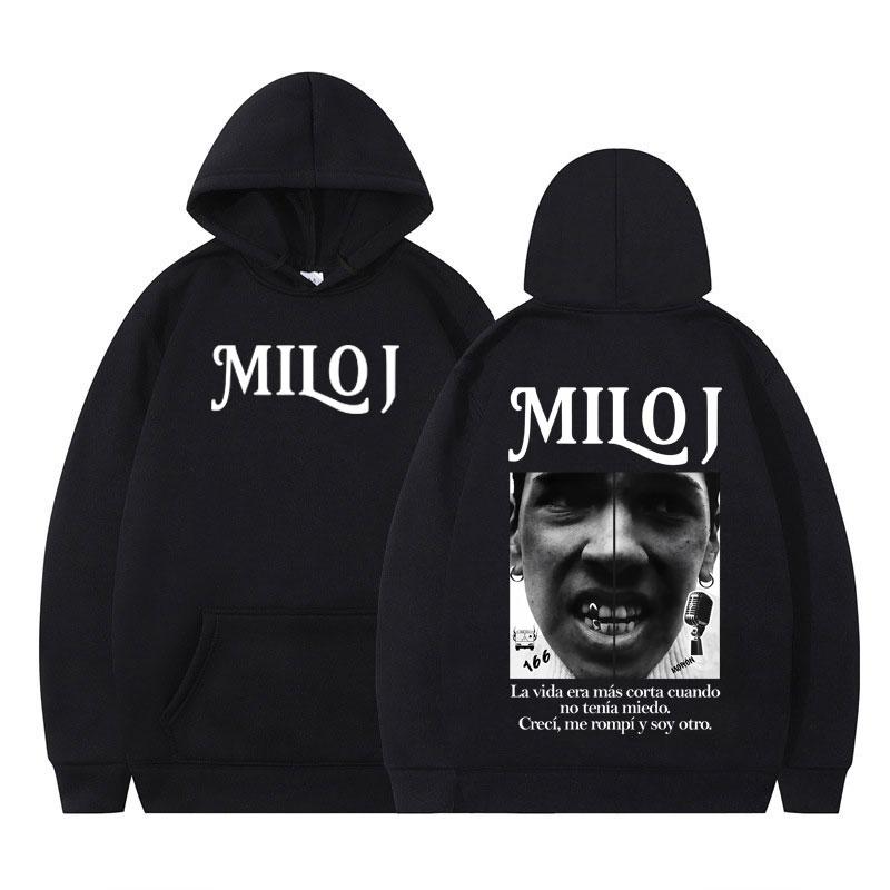 Rapper Milo J Vintage Graphic Hoodie Men Women Pullover Long-sleeved Loose Casual Harajuku Sweatshirts Fan Gifts