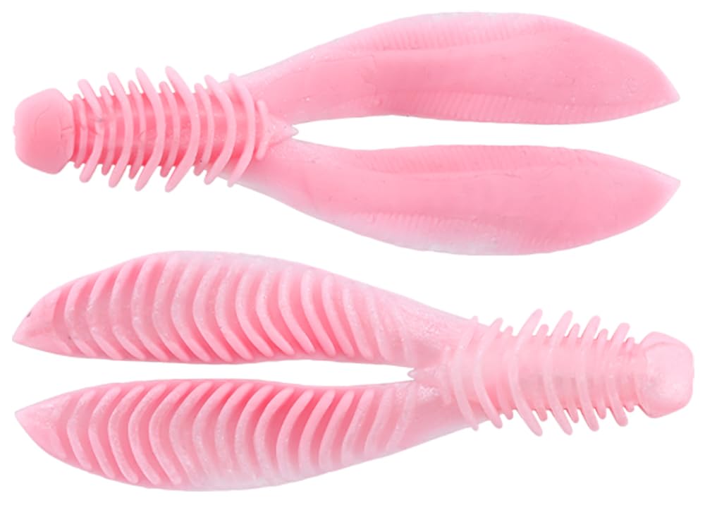 JACKALL Ribbing Bunny Elastomer 3.8-inch Soft Bait - Strawberry Milk, 3 Pieces