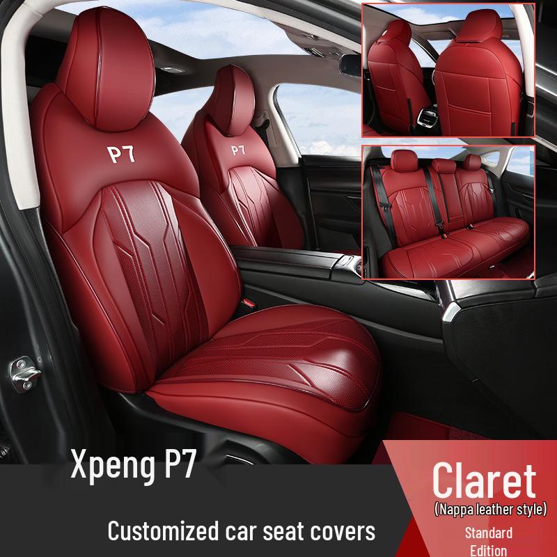 Xiaopeng P7 Five-Seater Full Coverage Leather Seat Cushion, Wear-Resistant and Suitable for All Seasons