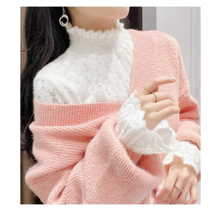 Fermecător și practic: Cămașă de bază din catifea și dantelă pentru iarnă