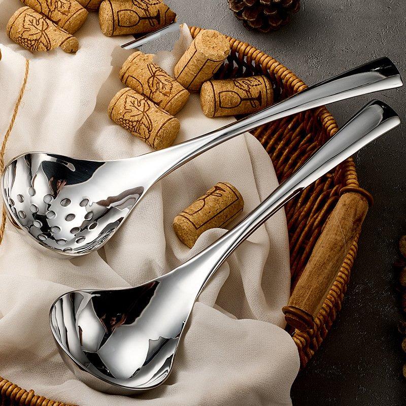 ZISIZ Stainless Steel Hotpot Soup & Skimmer Spoon Set