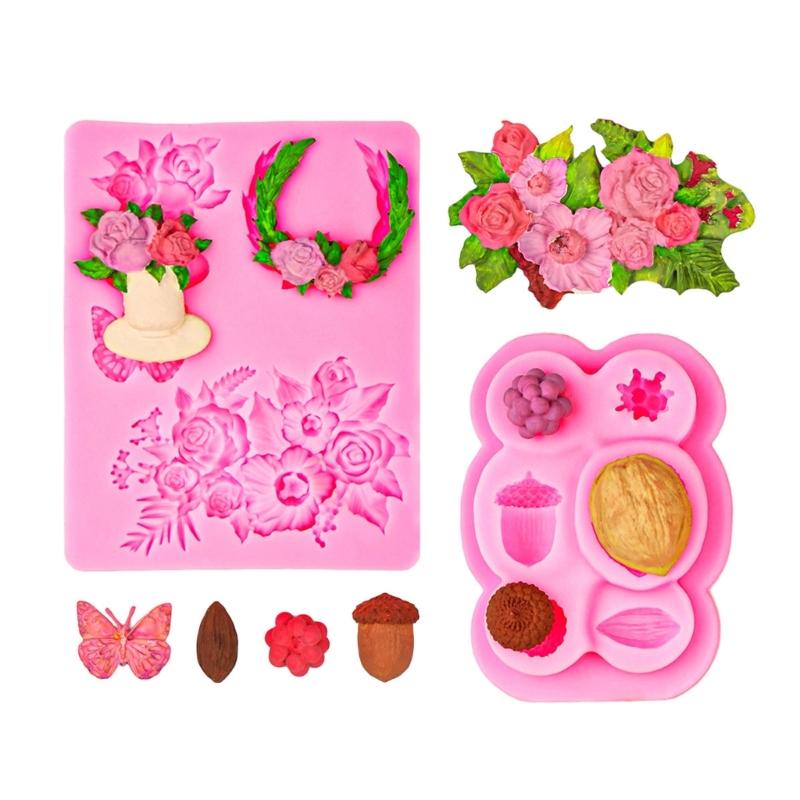 Flowers Silicone Moulds Cake Molds DIY Nut Pinecone Baking Molds Epoxy Resin Molds Fondant Molds Chocolate Molds