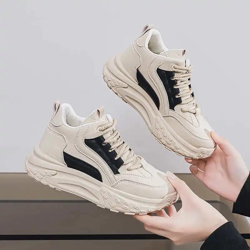 Tall Ankle Transparent Shoes Women Casual Kawaii Black And White Sneakers Sports Teniz Interesting Stylish Trainners