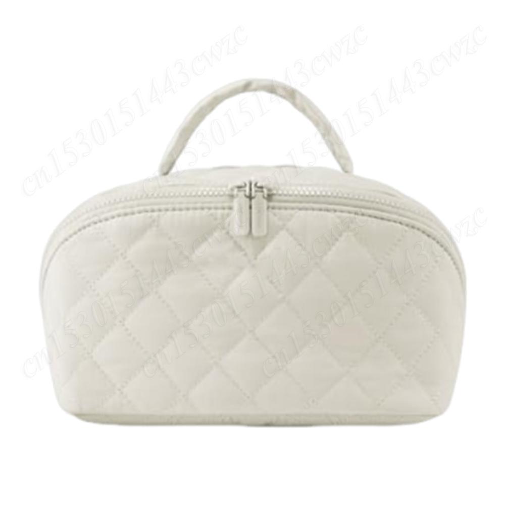 Cotton Travel Makeup Bag with 5 Dedicated Pockets Cosmetic Organizer Cosmetic Bag for Women Toiletries Accessories Brushes
