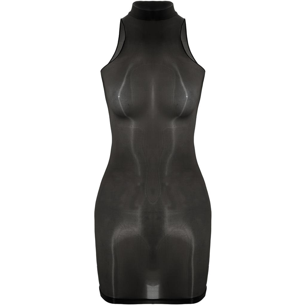 Womens Glossy Bodycon Lingerie Dress High Stretch Fabric Nightclub Attire