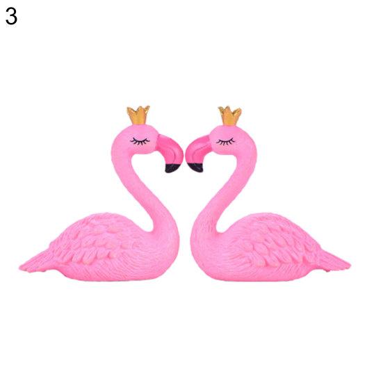 2 ks Kreslený plameňák Mini Domácí Zahrada Kavárna Dárkový obchod Stolní dekorace Ozdoba