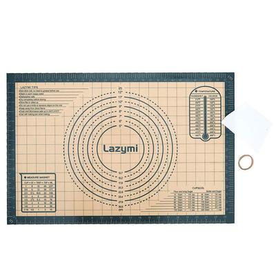Lazymi Large Cooking Mat, Thick Food-Grade Silicone, Baking Mat with Graduations, 60x40cm, for Cookies, Pizza, and Bread Making, Heat-Resistant, Kitch