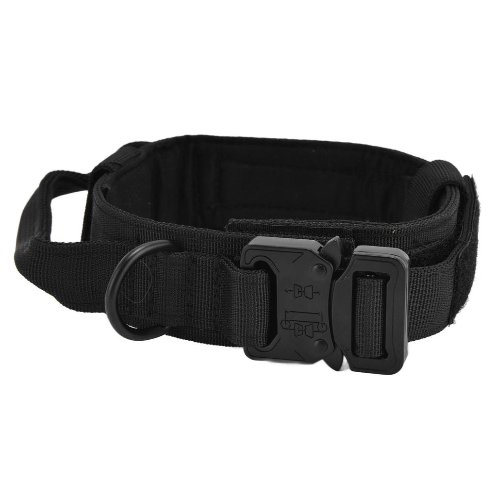 Traction Dog Collar with Buckle Nylon Iron Training Hunting Collar Pet Accessory for OutdoorBlack M