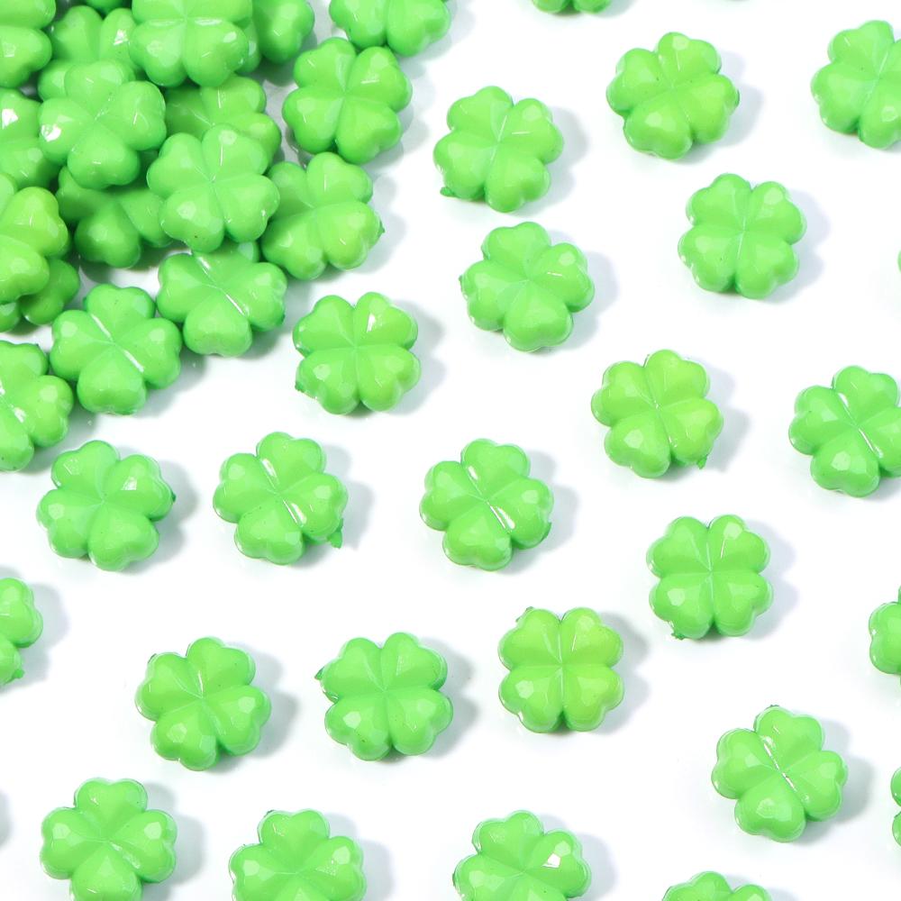 50pcs/lot Colorful Faceted Four Leaf Clover Acrylic Beads Loose Spacer Beads For Jewelry Making DIY Necklace Bracelet Earrings