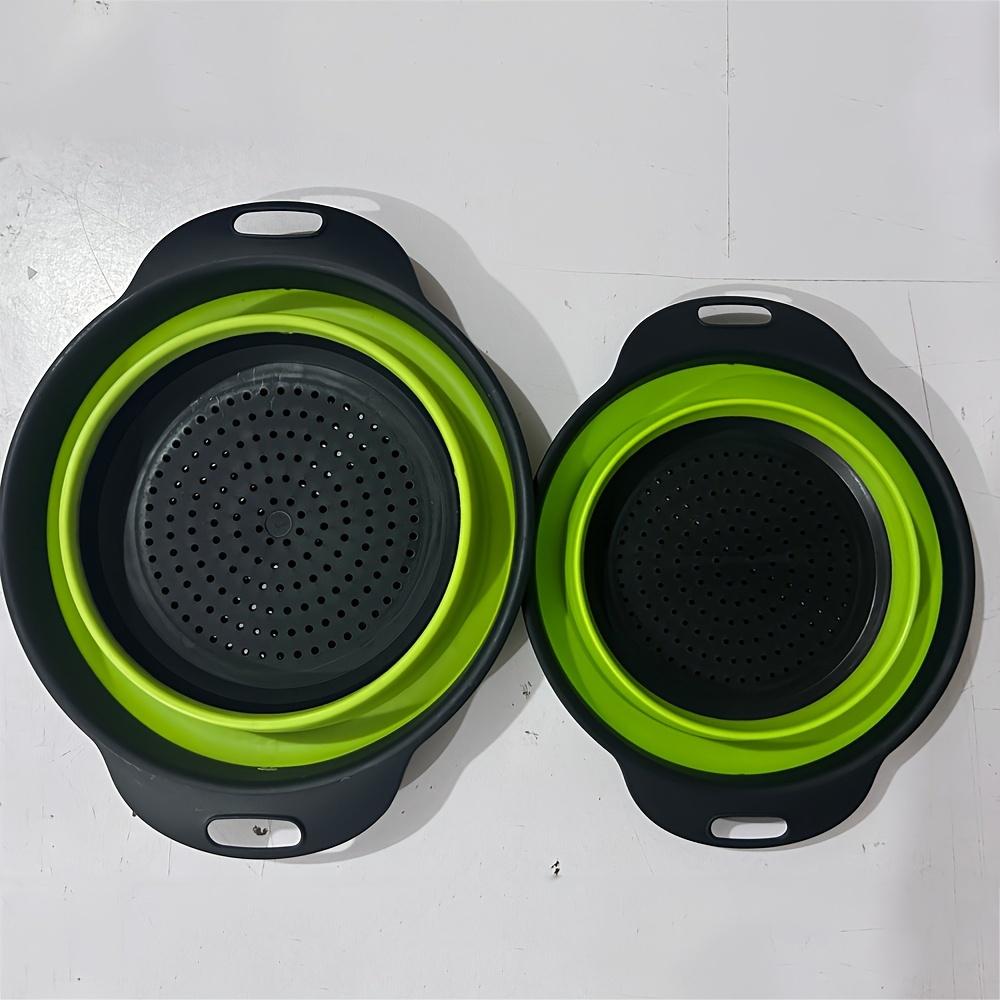 

Складная силиконовая корзина для слива, набор дуршлагов из 2 круглых штук, силиконовый набор для процеживания раковины и корзина для фруктов - для спагетти, салата, овощей и фруктов 2pcs