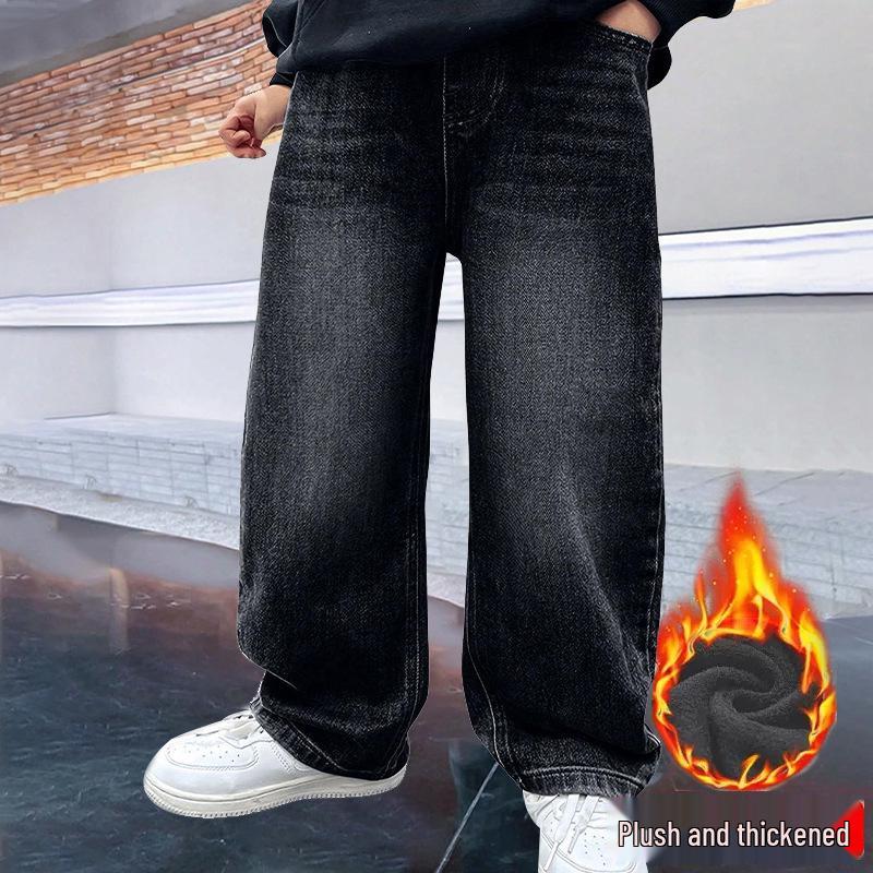 Trendige Koreanische Jeans für Kinder - Lässige Sportliche Straight-Leg Hosen für Teenager für Frühling/Herbst