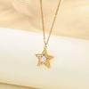 Zircon Stars Necklaces For Women Gold Color Stainless Steel Crystal Star Pendant Necklace Wedding Aesthetic Fashion Jewelry Gift