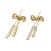 Sparkling Bowknot Earrings Fashion Ear Jewelry Ear Drops Alloy Texture Pendant Earrings Unique Ear Studs for Women Girl