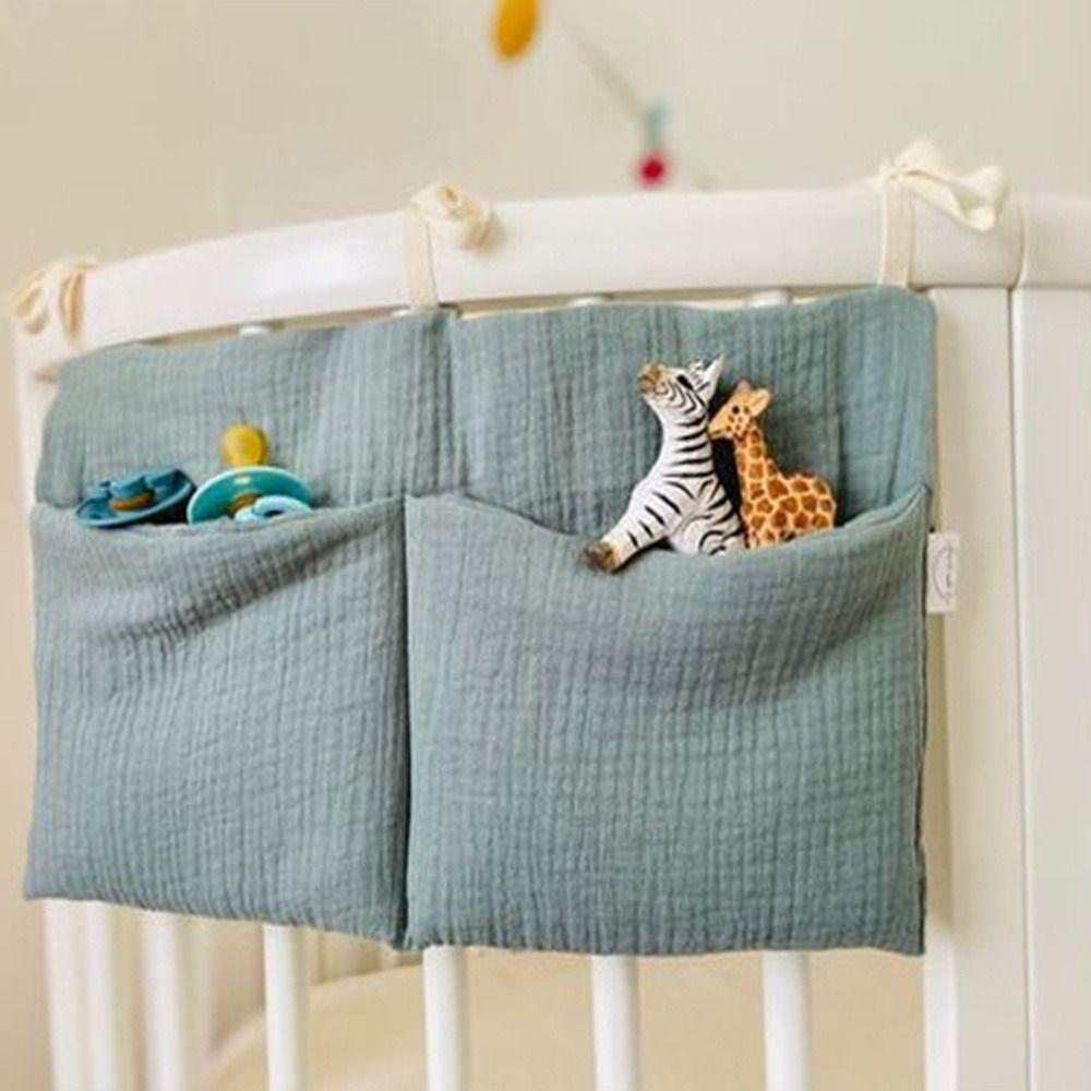 Multifunction Crib Hanging Bag 2 Pockets Infant Products Bedside Organization Bag Convenient Diaper Storage Cot Bed Organizer