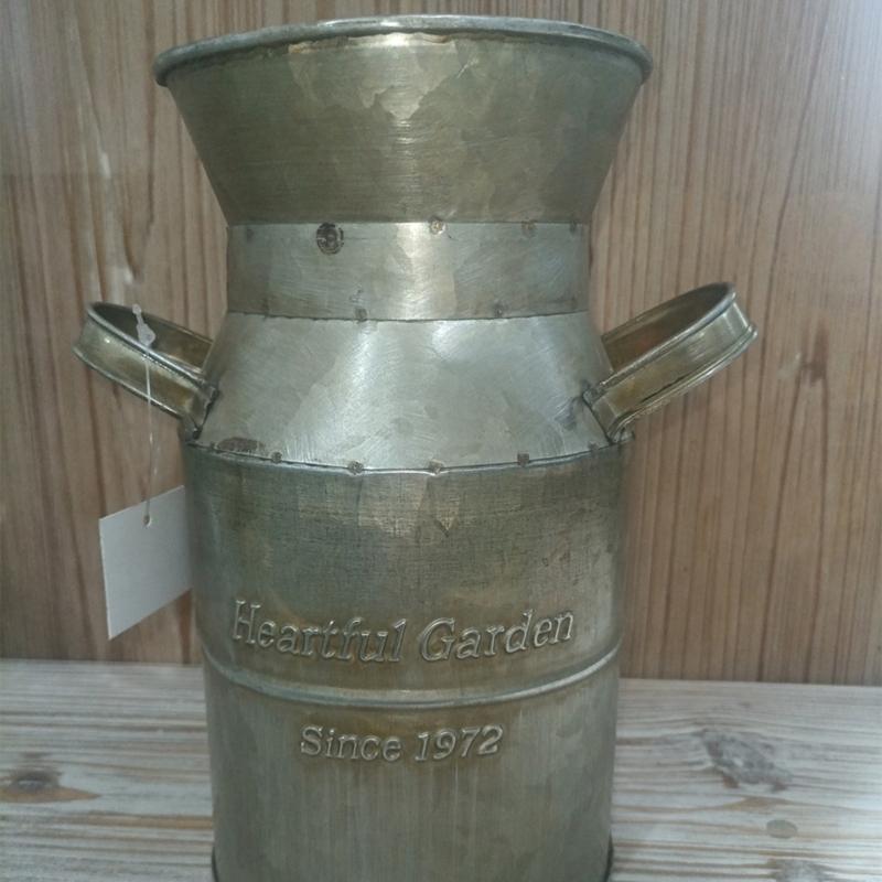 Fransk lantlig stil Antik blomvas Rural bordsdekorationer Inomhus Utomhus Bröllopsfestdekoration Järn Planteringskruka Hink