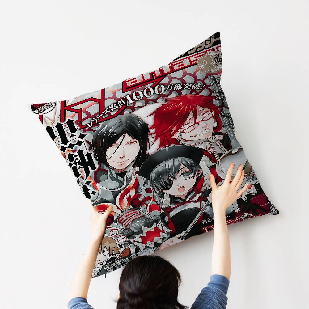 Anime Black Butler Maple Design Cushion Cover Happy Autumn Harvest Decor Holiday Decorati Pillow Cover