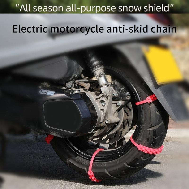 10Pcs Anti Snow Chains Emergency Tyre Wheel Cable Adjustable Anti-Slip Snow Tire Chains for Car SUV Anti Skid Cable Tie