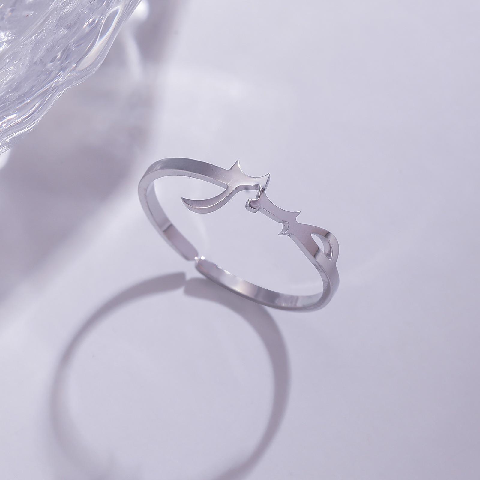 Colorfast Titanium Steel Adjustable Ring - High-End Light Luxury Jewelry серебряный