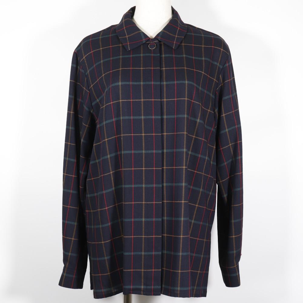 Burberrys Shirt & Skirt setup check vintage black/hair Women Used
