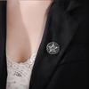 LIKGREAT Witchcraft Pentagram Brooch Tetragrammaton Badge Pin Stainless Steel Jewelry Je Hebrew Four Letters Amulet Gift
