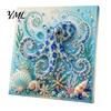 Pittura Creativa con Perline Tartaruga Marina Polpo Fai da Te Kit Perle 3D, Tema Oceano Diamond Art Kit Decorazioni Sottomarine per Adulti Principianti, Kit Tutto Perle Dot Wall