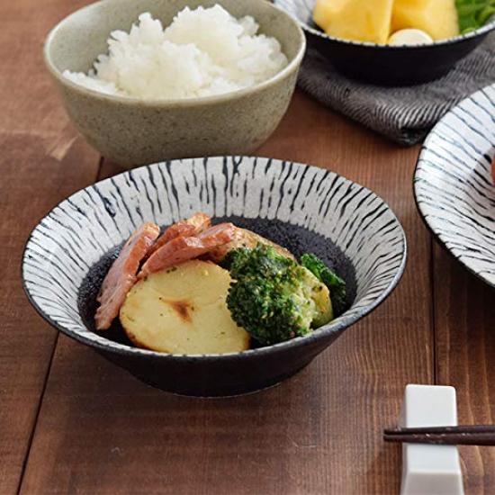 EAST Table Shallow Bowl 16.5cm Oil Droplet Black Made In Japan Microwave Safe Dishwasher Safe Japanese Tableware Bowl Kt-015