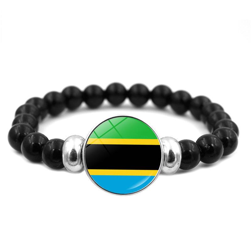287 Länder Nationalflagge Druckknopf Elastisches Band Perlen Länderflagge Unabhängigkeitstag Perlen Schmuck Perlenarmband