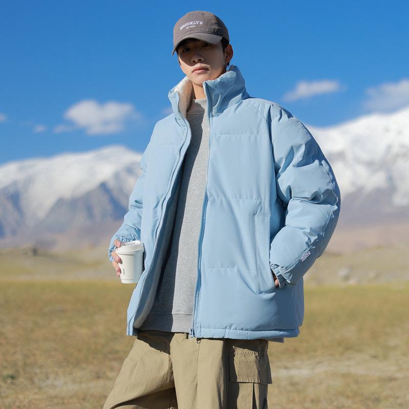 Men's 2025 Lambswool Cotton Padded Jacket - Velvet-Lined, Thick Stand Collar, Winter Warmth & Cold Protection