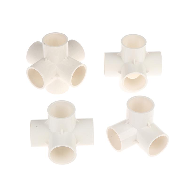 Heavy Duty PVC Pipe Coupler 20/25/32/40/50mm 3/4/5/6 Way 3D Connectors for Agricultural Irrigation DIY Pipe Rack Plumbing Repairs