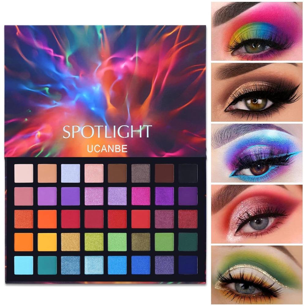 Spotlight Eyeshadow Palette Professional 40-Color Eyeshadow Matte and Shimmer Makeup Palette High Pigmentation Colorful Powder Long-Lasting Waterproof